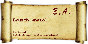 Brusch Anatol névjegykártya